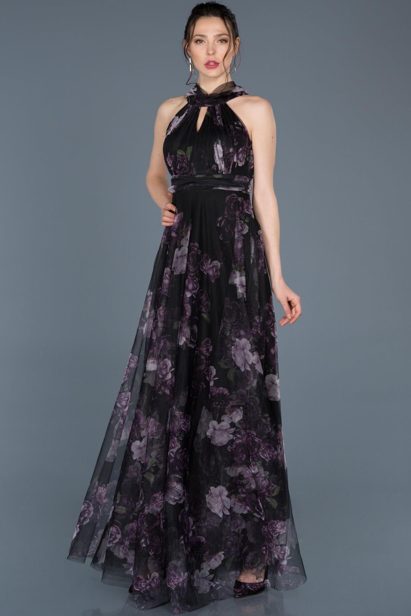 9315 Black Floral Tulle Evening Dress Women Dress South Africa