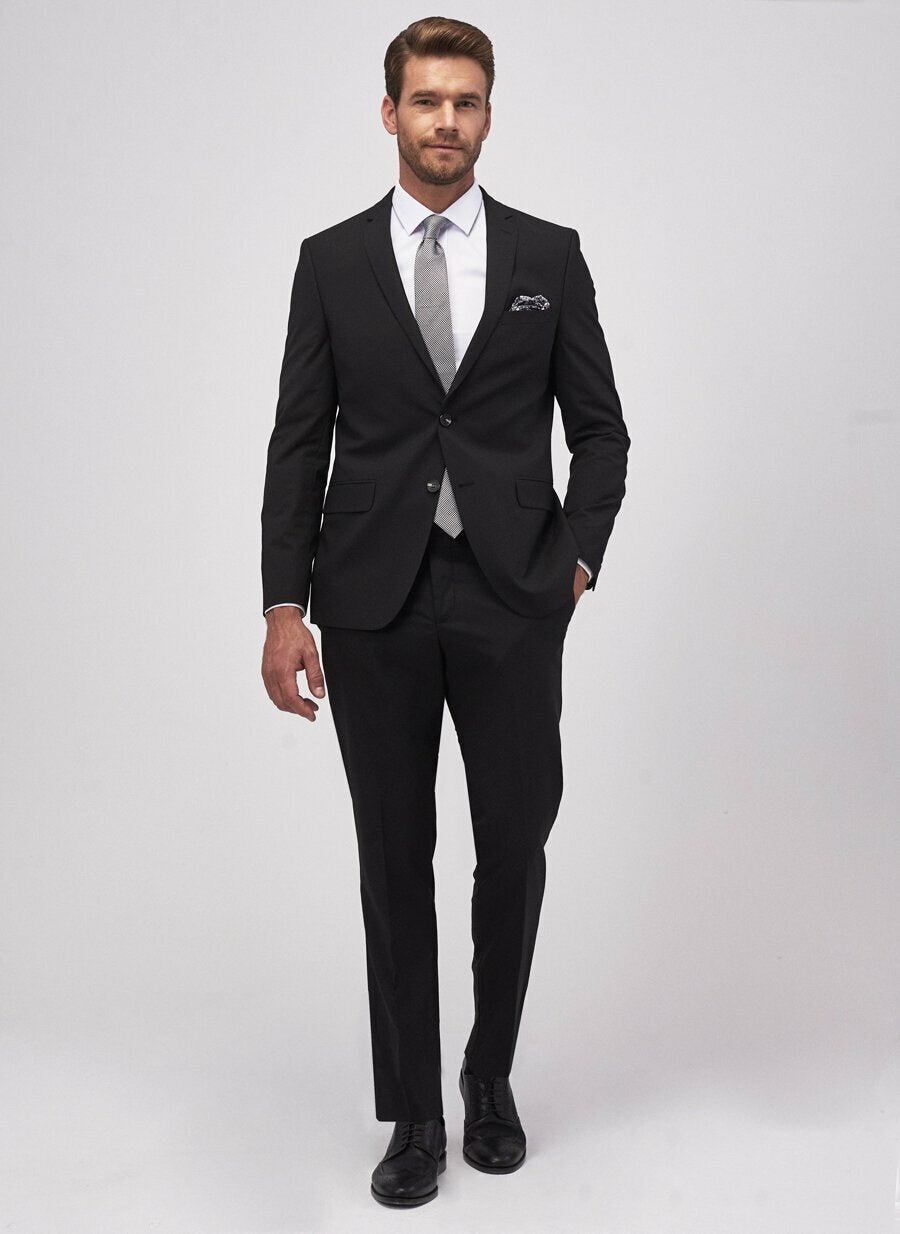 18760 Black Slim Fit Plain Suit