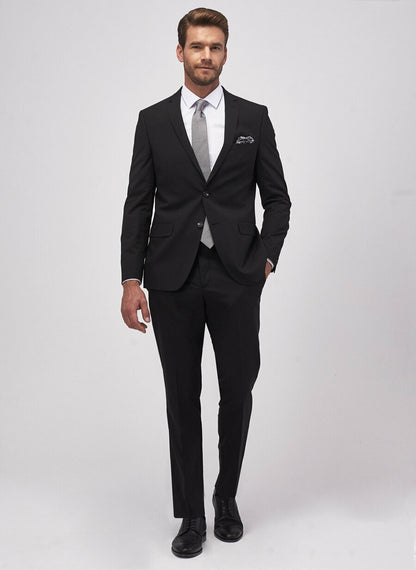 18760 Black Slim Fit Plain Suit