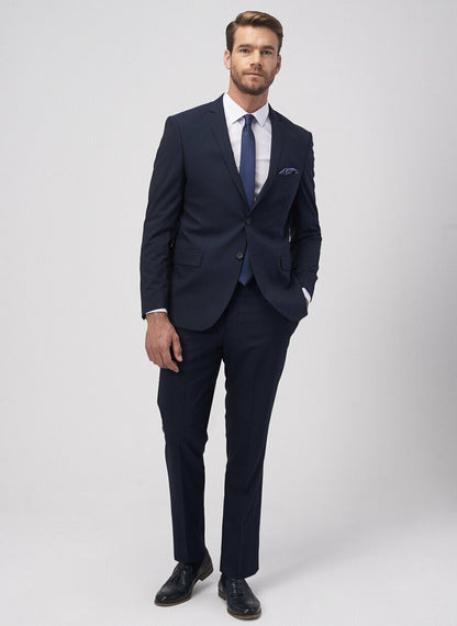 18758 Navy Blue Slim Fit Plain Suit