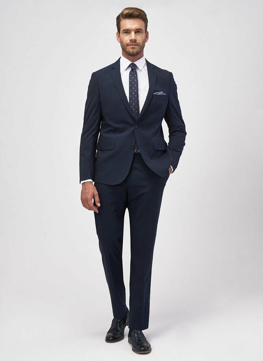 18757 Navy Regular Fit Plain Suit