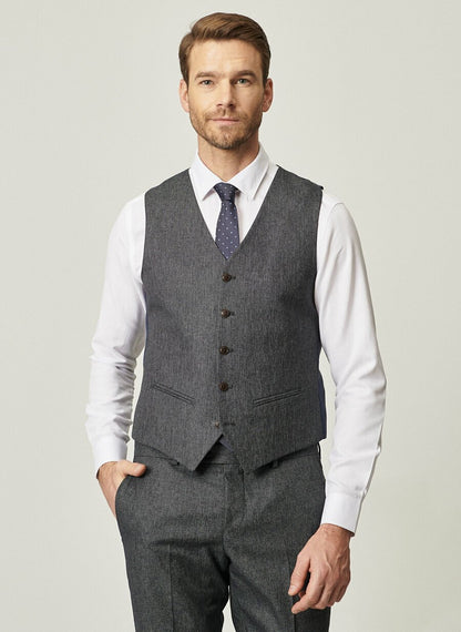 18815 Navy Slim Fit Patterned 3 Piece Suit