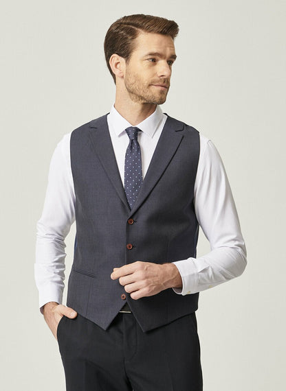 18814 Navy-Blue Slim Fit Patterned 3 Piece Suit