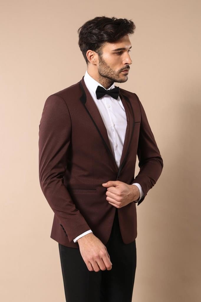 4360 Burgundy Self-Patterned Tuxedo