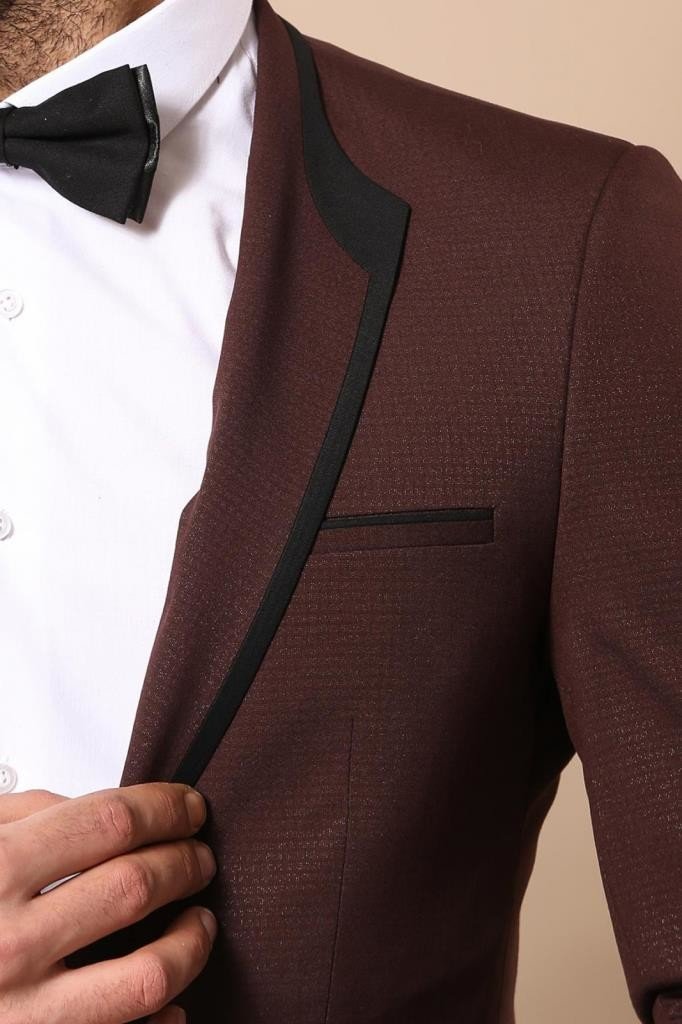 4360 Burgundy Self-Patterned Tuxedo