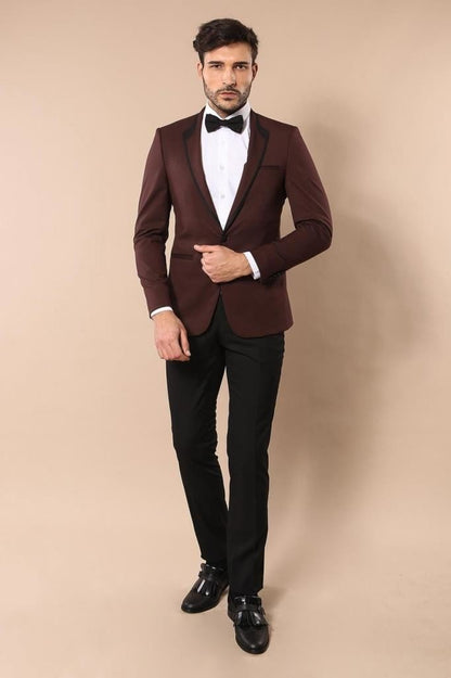 4360 Burgundy Self-Patterned Tuxedo