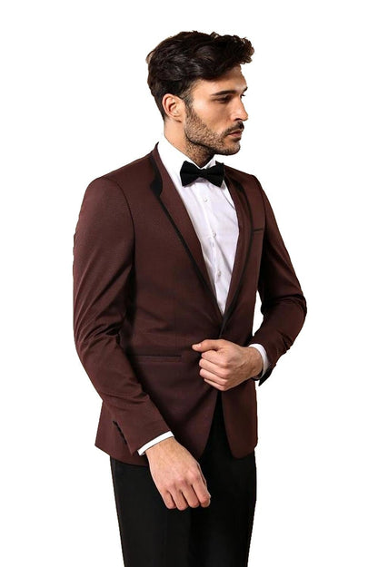 4360 Burgundy Self-Patterned Tuxedo