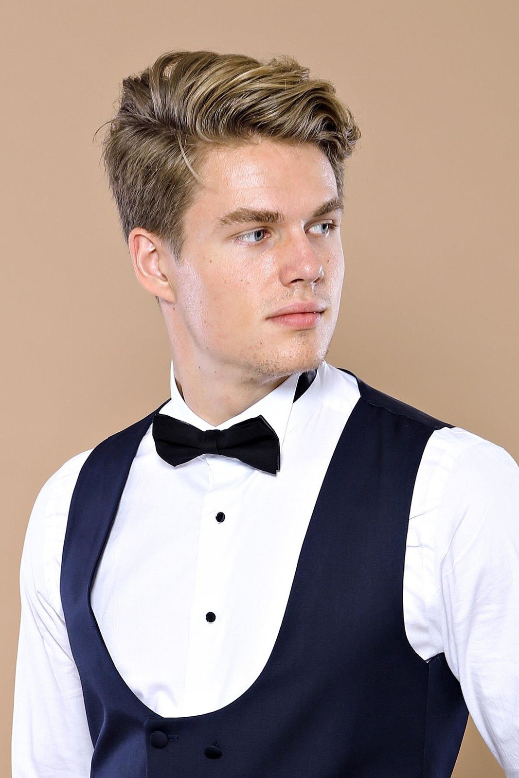 4447 Navy Blue Self-Patterned Tuxedo