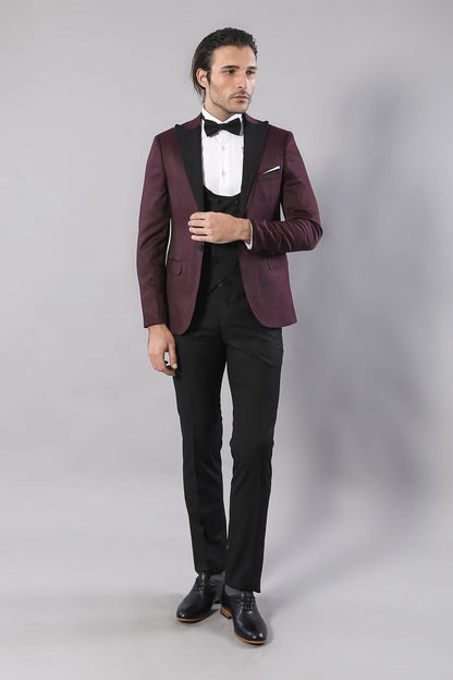 4319 Burgundy Patterned Tuxedo