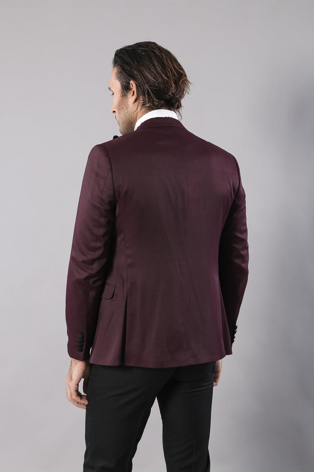 4319 Burgundy Patterned Tuxedo