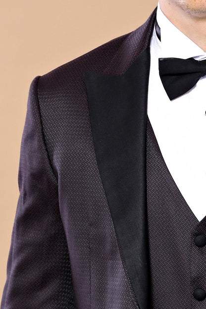 4535 Burgundy Self-Patterned Tuxedo