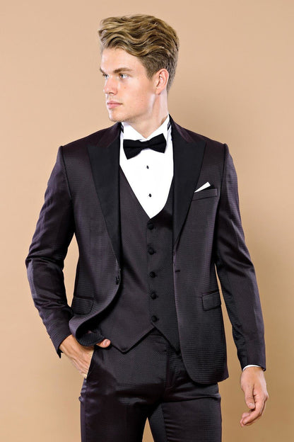 4535 Burgundy Self-Patterned Tuxedo