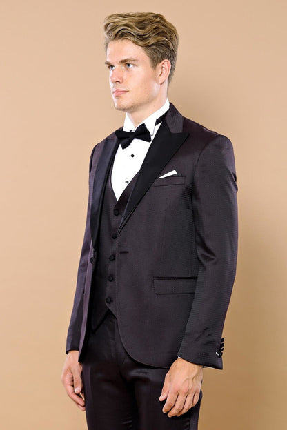 4535 Burgundy Self-Patterned Tuxedo