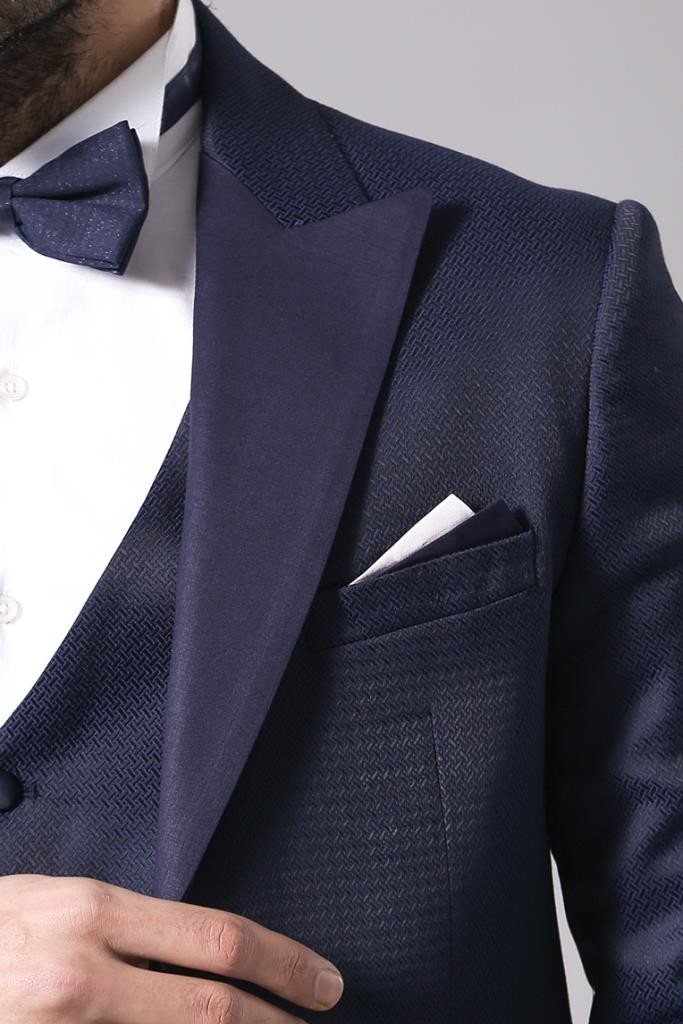 4398 Blue Self-Patterned Tuxedo