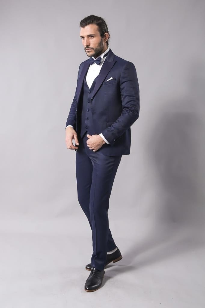 4398 Blue Self-Patterned Tuxedo