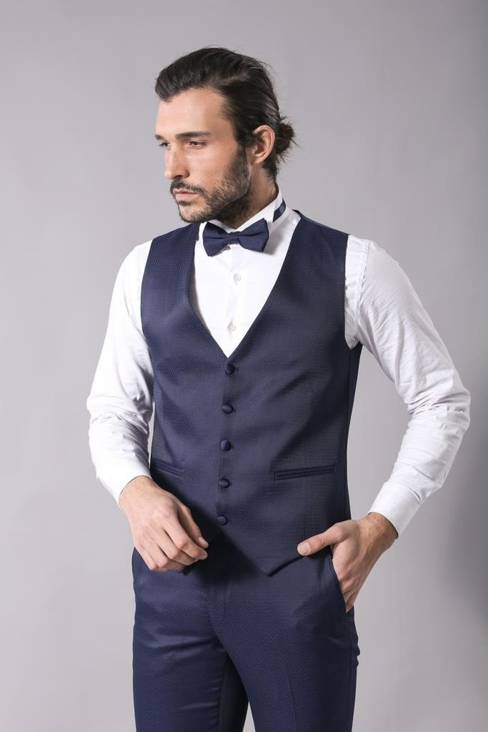 4398 Blue Self-Patterned Tuxedo