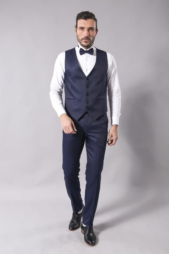 4398 Blue Self-Patterned Tuxedo