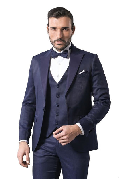 4398 Blue Self-Patterned Tuxedo