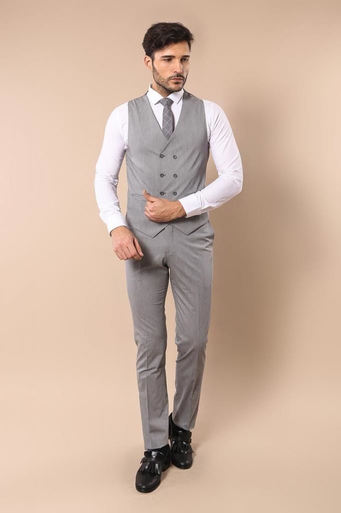 4344 Grey Check Combine Suit