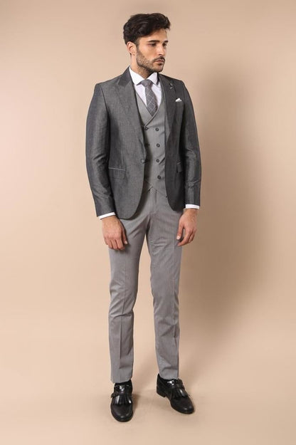 4344 Grey Check Combine Suit