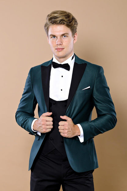 4466 Green Self-Patterned Tuxedo