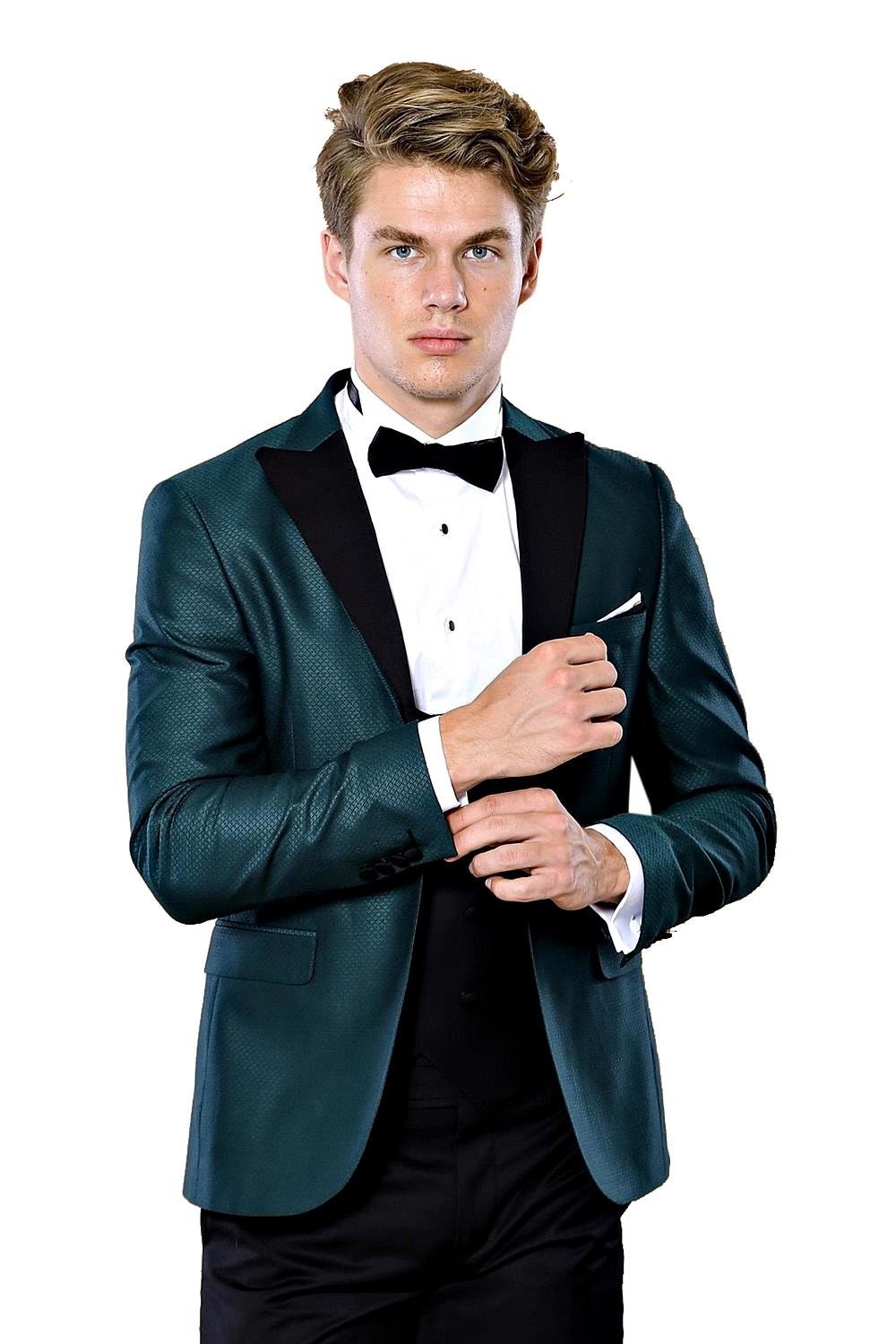 4466 Green Self-Patterned Tuxedo