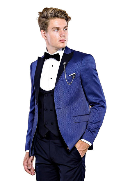 4513 Indigo Self-Patterned Tuxedo