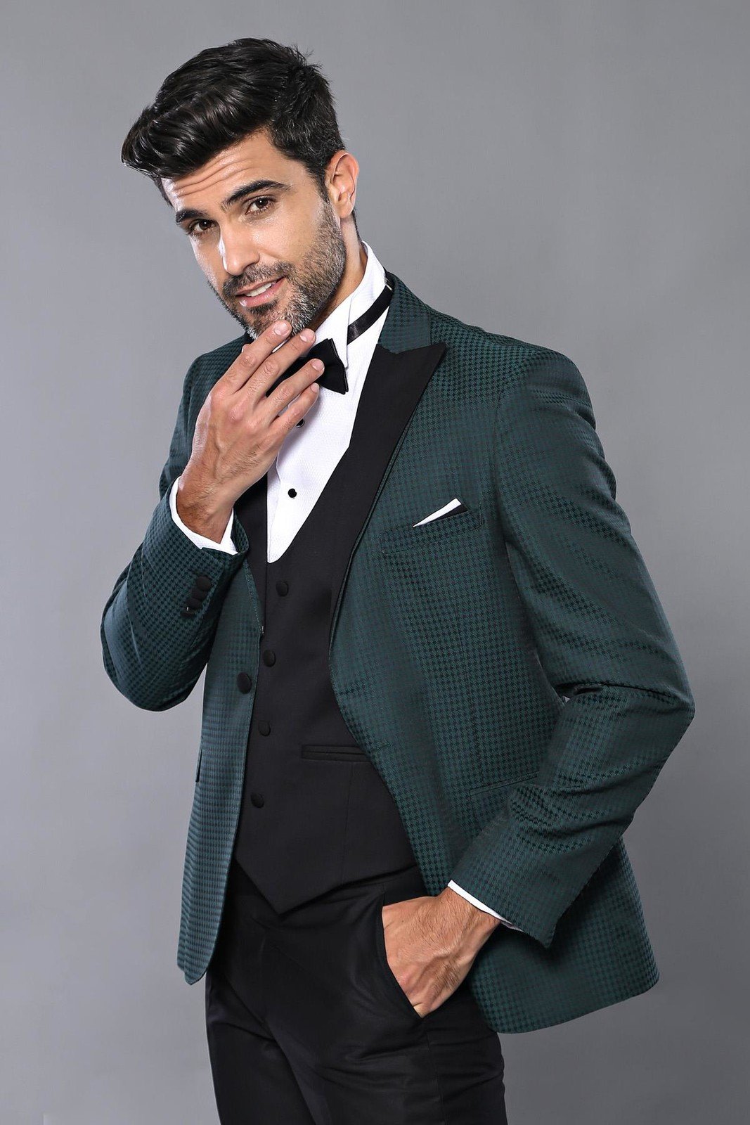 4268 Green Self-Patterned Tuxedo