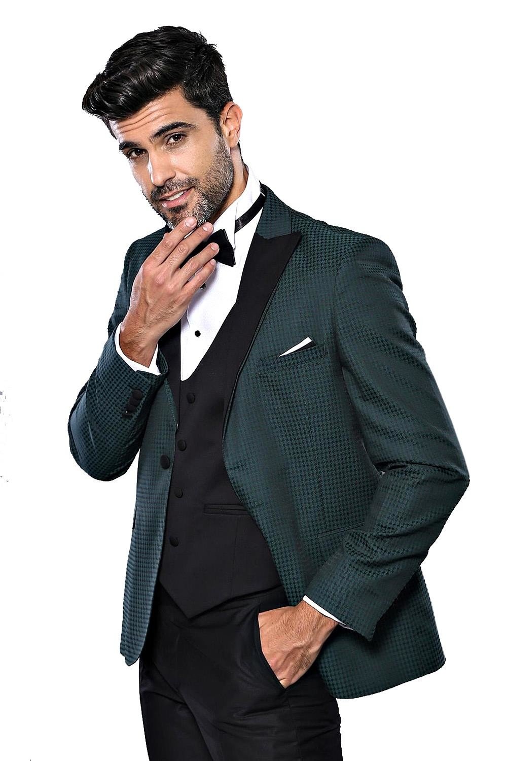 4268 Green Self-Patterned Tuxedo