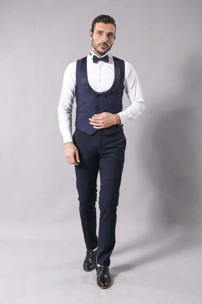 4413 Blue Self-Patterned Tuxedo