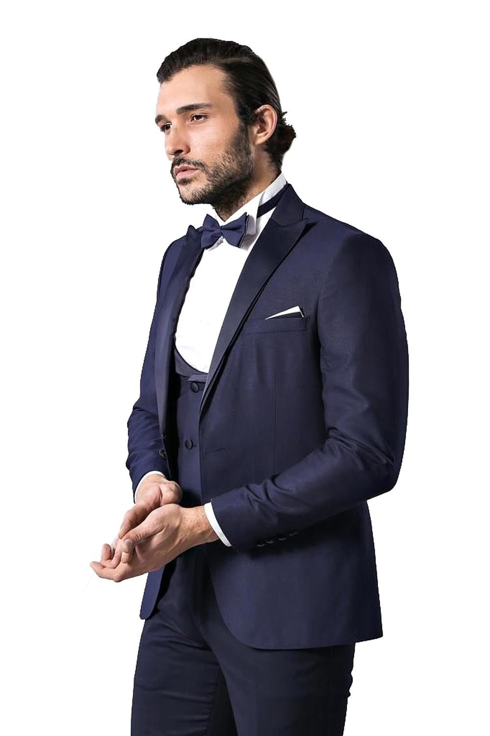 4413 Blue Self-Patterned Tuxedo