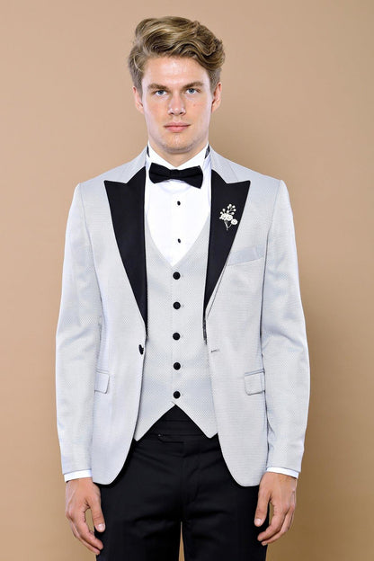 4426 Grey Self-Patterned Tuxedo