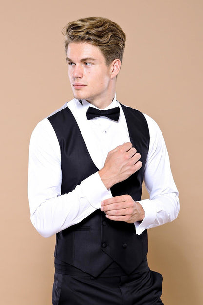 4416 Grey-Black Dot Patterned Tuxedo