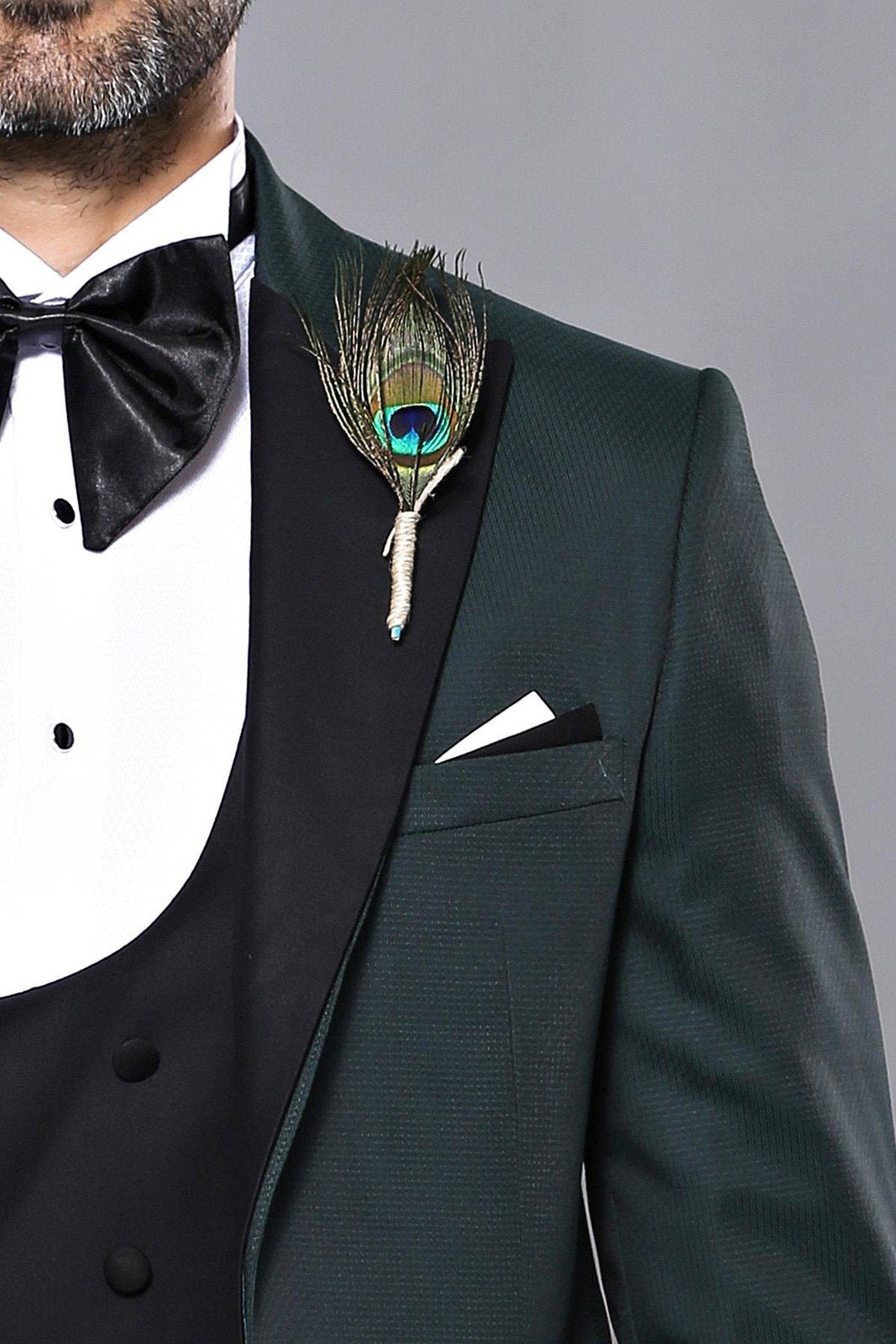 4400 Green-Black Dot Patterned Tuxedo