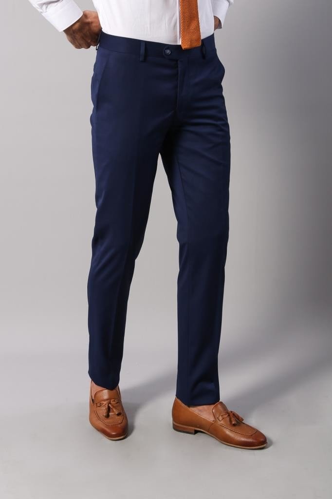 4557 Navy Blue Self-Patterned Waistcoat Suit