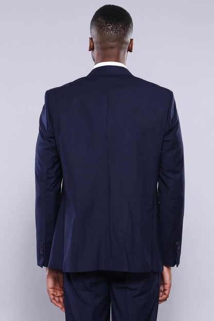 4292 Navy Blue Self-Patterned Waistcoat Suit