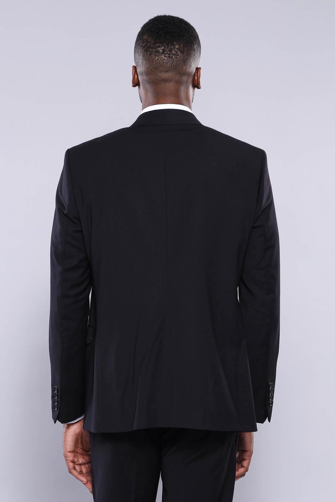 4429 Black Plain Waistcoat Suit