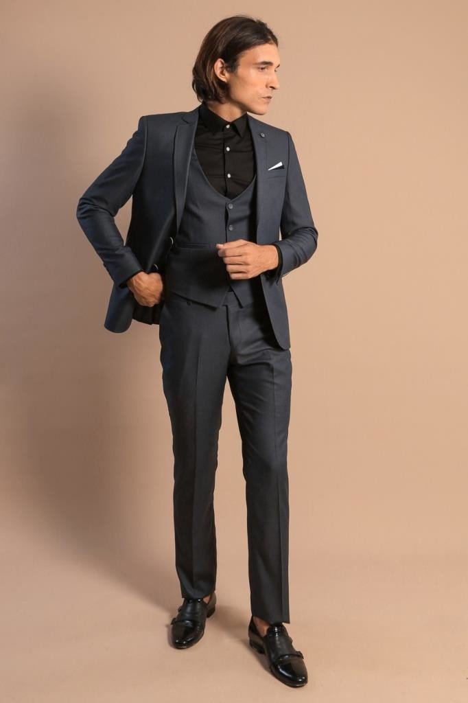 4404 Smoked Grey Plain Waistcoat Suit