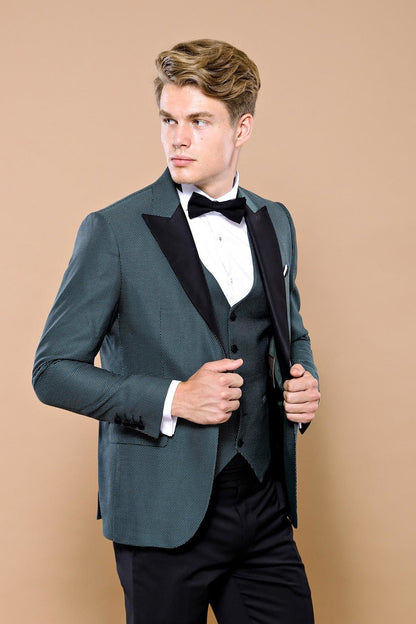 4338 Green Self-Patterned Tuxedo