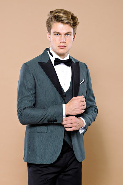 4338 Green Self-Patterned Tuxedo