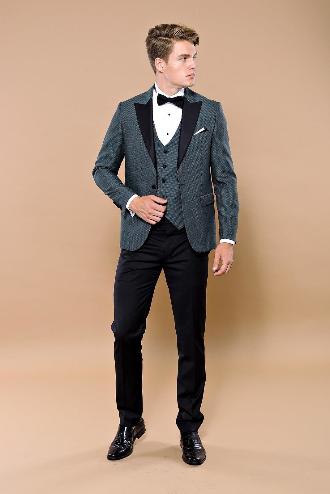 4338 Green Self-Patterned Tuxedo