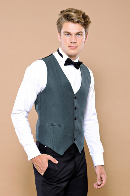 4338 Green Self-Patterned Tuxedo