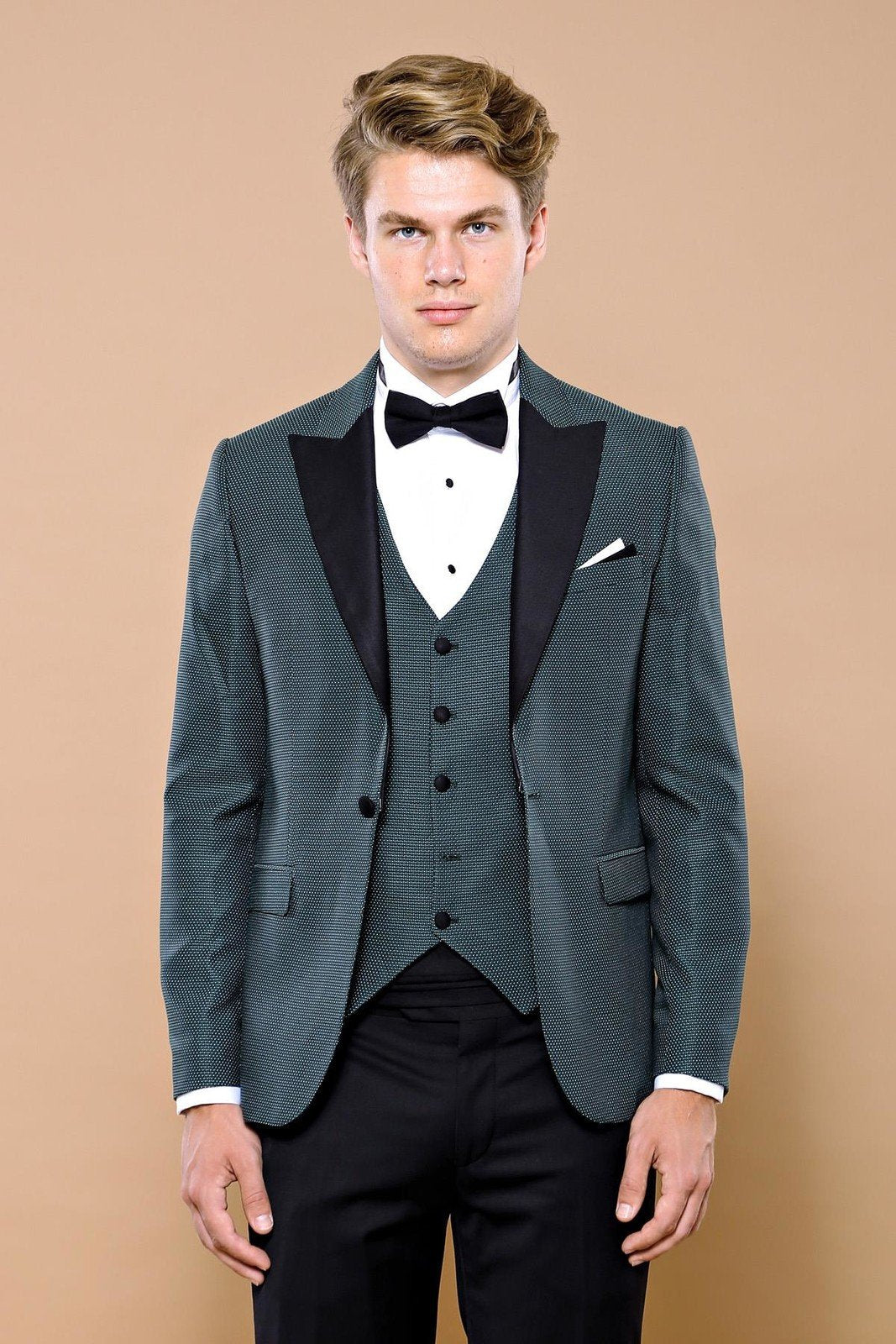 4338 Green Self-Patterned Tuxedo