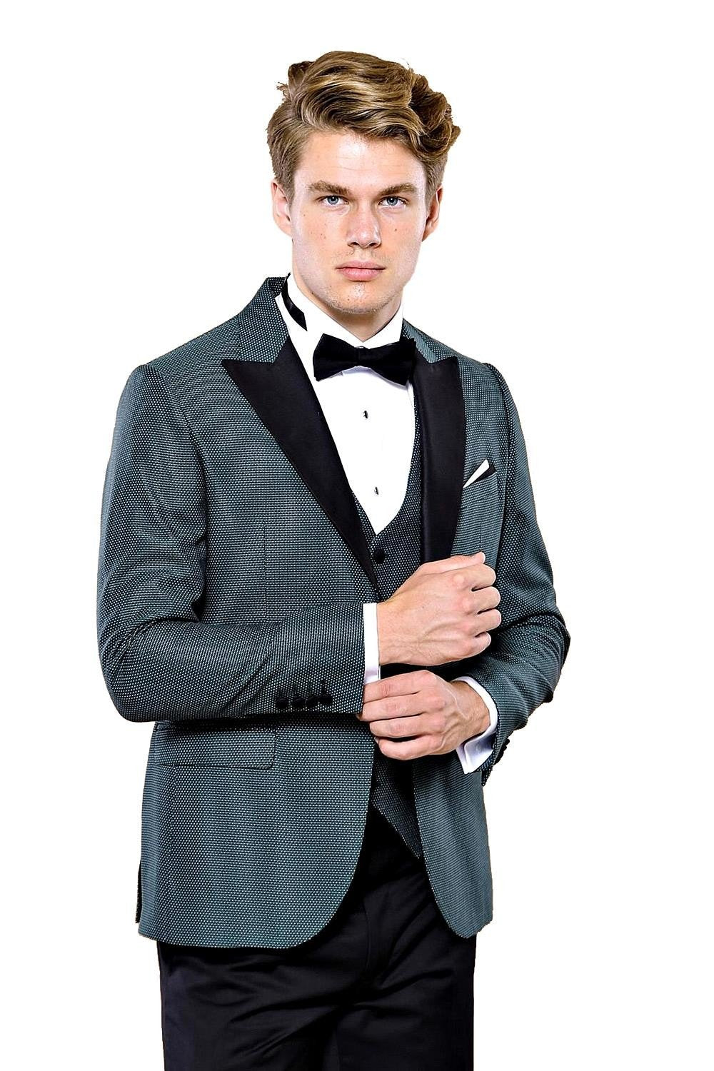 4338 Green Self-Patterned Tuxedo